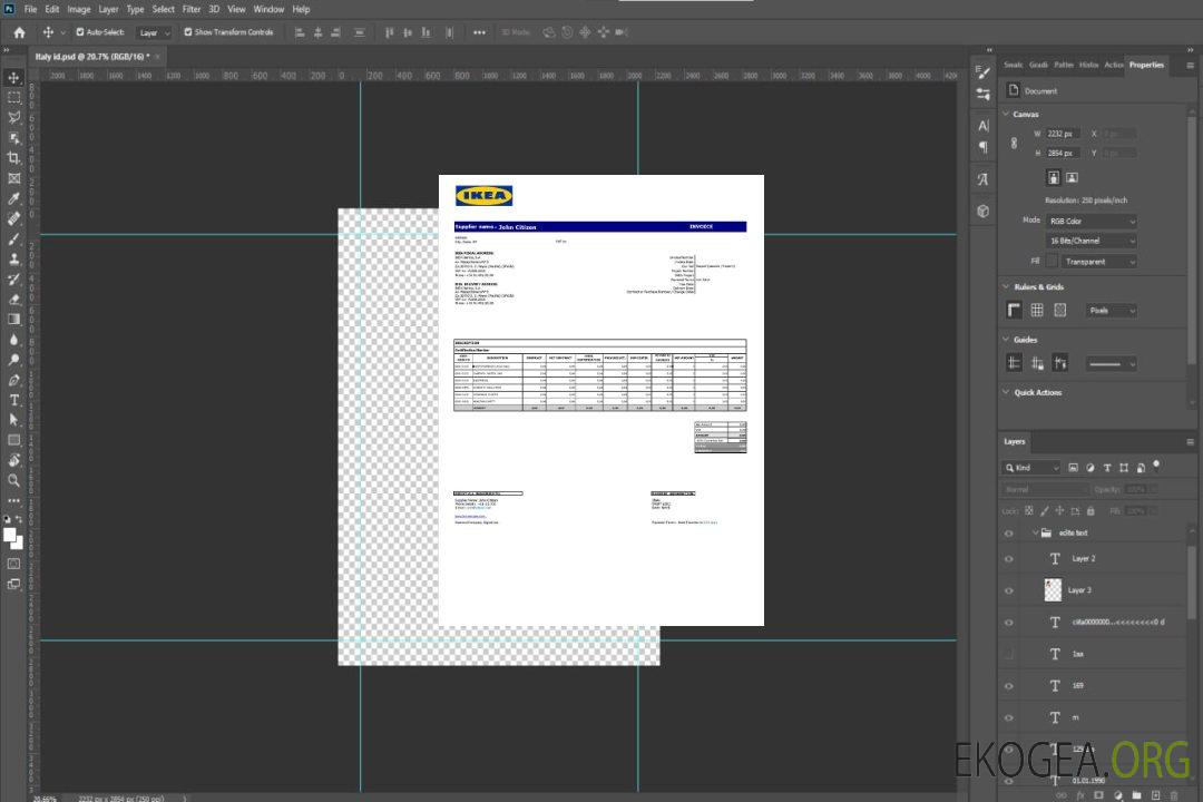 Facture Ikea USA template Facture Ikea USA template